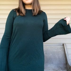 Emerald green long sleeve dress